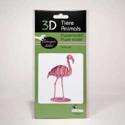 3D Papiermodell - Flamingo